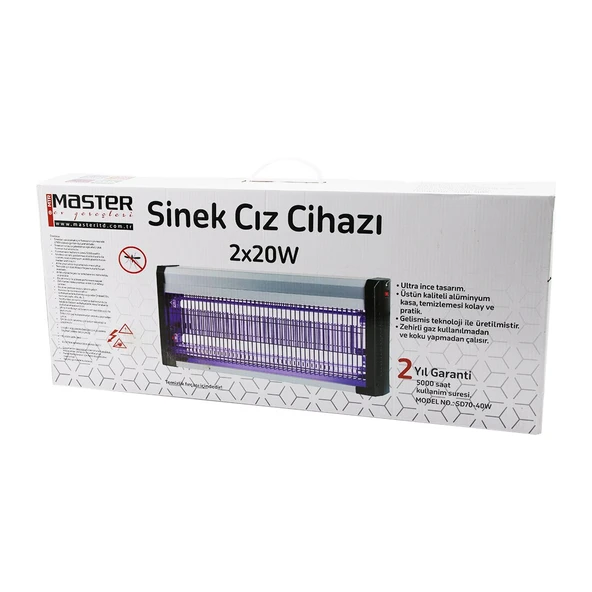 40W LÜX KASA - BEYAZ KUTU 2X20W SİNEK ÖLDÜRÜCÜ CIZ MAKİNE SD-70 (5314)