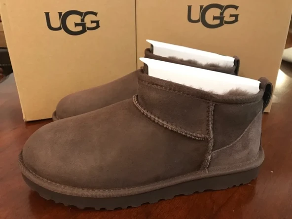 Günlük Kadın Kahverengi Bot Kalın Taban Ultra Mini Süet Bot Kışlık Bootie ürün görseli