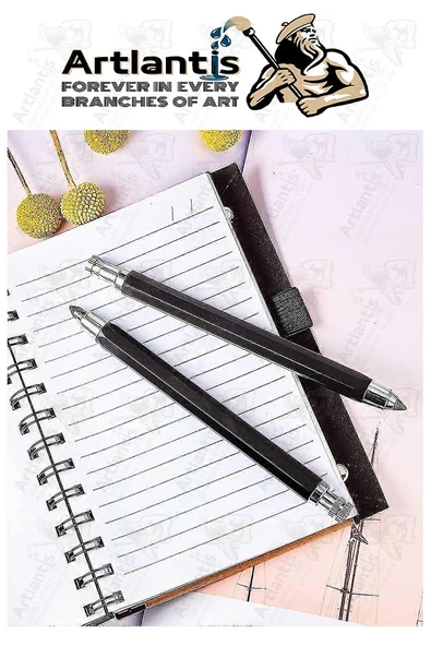 Portmin Çizim Kalemi 1 Paket 2B 4B 6B Dereceli Portmin Grafiti Karakalem Mekanik Uçlu Çizim Kalemi 5.6mm Yedek Uç - 4