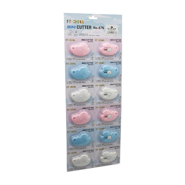 12 ADET MINI CUTTER MİNİ CEP - ÇANTA FALÇATA - MAKET BIÇAK (5314)