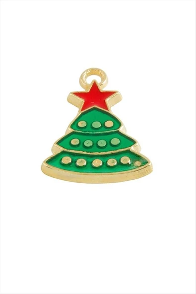Yılbaşı Ağacı Mineli Kolye Ucu 1 Adet - 2