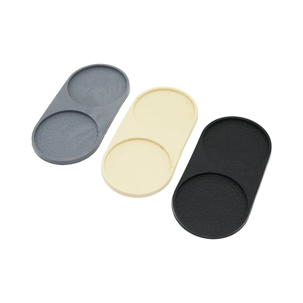 2 BÖLMELİ   OVAL   RENKLİ SİLİKON  YAĞDANLIK - SABUNLUK ALTLIK  12 X 24.5CM (5314)