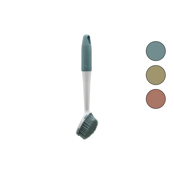 RENKLİ SİLİKON ÇOK AMAÇLI TEMİZLİK FIRÇASI PLASTİK SAPLI=SİLİKON KILIFLI 26.5CM (5314)