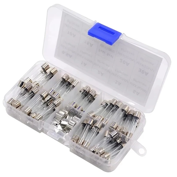 Cam Sigorta Seti 6x30 mm 72 Adet 9 Çeşit 250V Kutulu - Resim 2