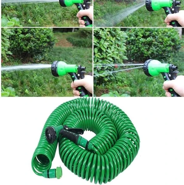 30 Metre Spiral Hortum + 4 Fonksiyonlu Özel Sulama Tabancası (5314) - 3