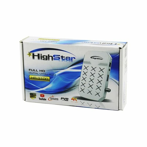 HİGHSTAR HR-3100 FULL HD DİJİTAL UYDU ALICISI 1080P - HDMI - WİFİ - AV - YOUTUBE - 4K UHD TV UYUMLU (5314)