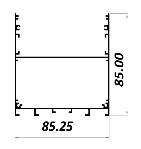 LED Kanal Profil Alüminyum Kasa 1 Metre 85x85mm Linear Opak Pleksi Yan Kapak Sarkıt LED Kasa 8413 - Resim 2