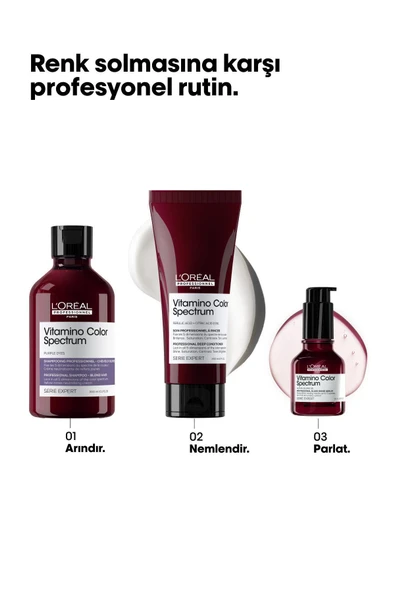 Vitamino Color Spectrum Sarı Saçlar İçin Sarı Tonlarını Nötralize Edici Mor Şampuan 300 ml - Resim 5