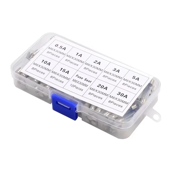Cam Sigorta Seti 6x30 mm 72 Adet 9 Çeşit 250V Kutulu - Resim 4