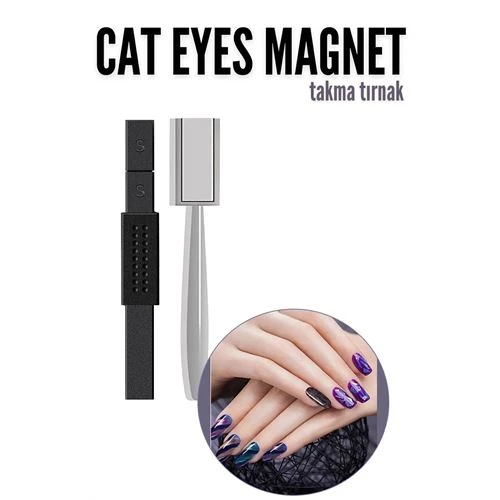 Cat Eyes Tırnak Mıknatısı – 3D Efektli Manyetik Takma Tırnak Sanatı İçin Profesyonel Set ürün görseli