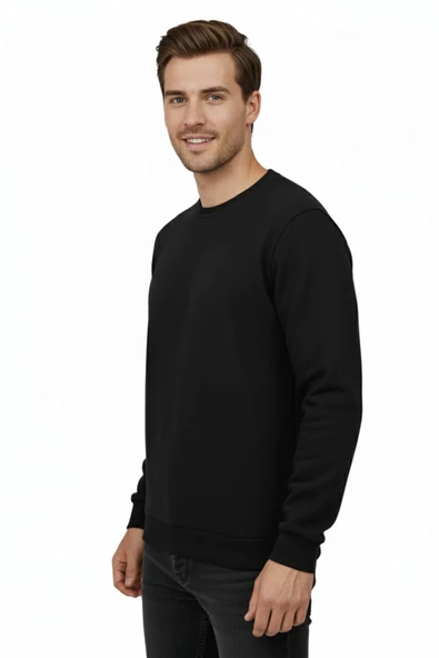 Erkek Büyük Beden Sıfır Yaka Selanik Sweatshirt BGL-ST04871 - Resim 11