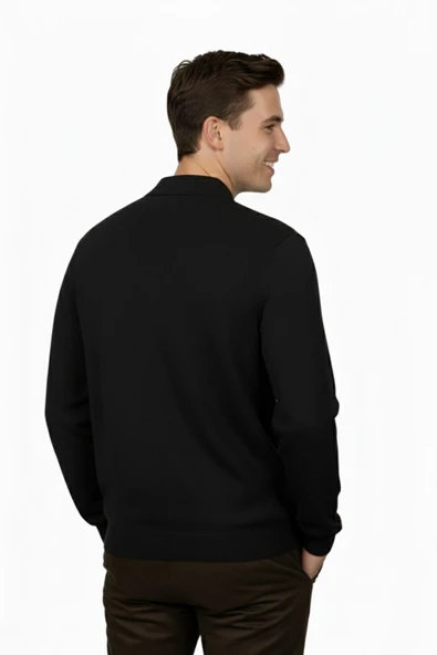 Erkek Regular Fit Polo Yaka Petek Triko Kazak BGL-ST04825 - Resim 8