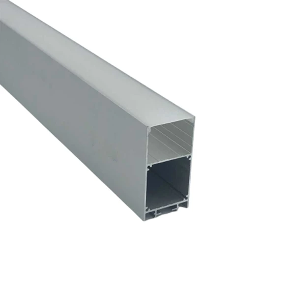 LED Kanal Profil Alüminyum Kasa 1 Metre 85x85mm Linear Opak Pleksi Yan Kapak Sarkıt LED Kasa 8413 ürün görseli 1