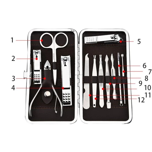 Özel Çantasında Profesyonel Manikür Pedikür Seti (12 Parça) - Resim 2