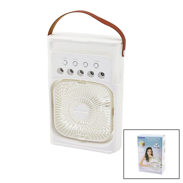 3İN1 HAVA NEMLENDİRME - FAN - GECE LAMBASI MASA ÜSTÜ BUZLU VANTİLATÖR 360 DERECE USB ŞARJ 3KADEME HIZ (5314)