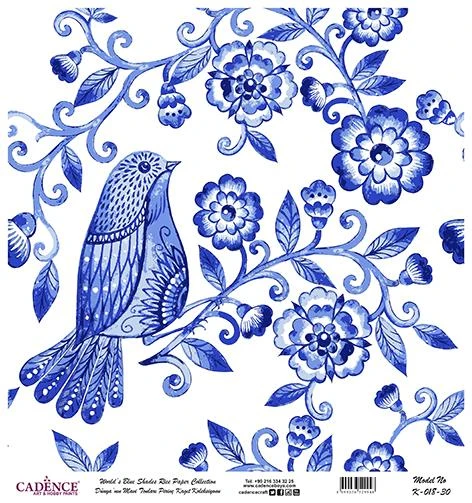 Dünyanın Mavi Tonları Pirinç Dekopaj Kağıdı - K-018 ürün görseli