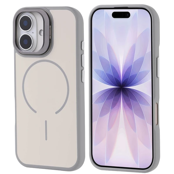 iPhone 17 Kılıf Kablosuz Şarj Özellikli Kamera Standlı Notron Kapak - Resim 3