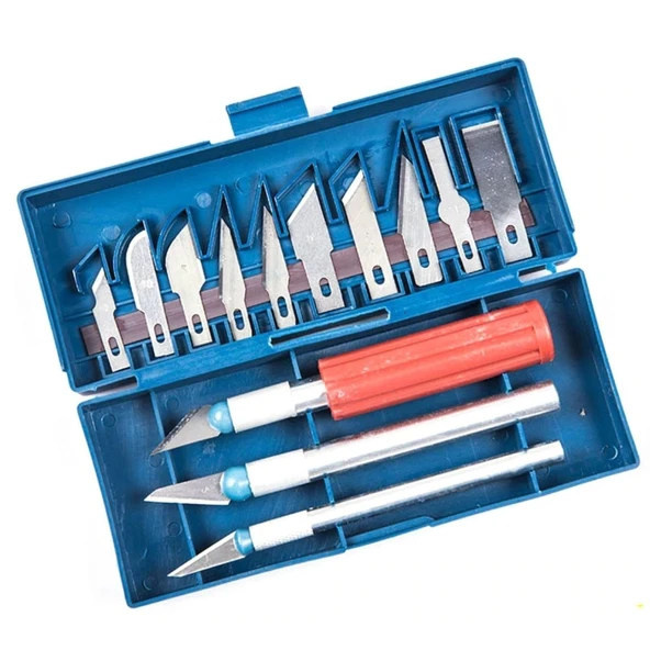 Zanaat 16 Parça Hobi Gravür Ahşap Heykel Çömlek Oyma Şekil Verme 13 Maket Bıçak Neşter Seti (5314)