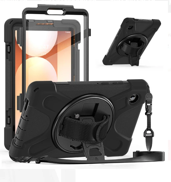 Galaxy Tab A11 Uyumlu 8.7" Tam Koruma Sağlayan Defender Silikon Şok Emici Tablet Kılıfı - Resim 2