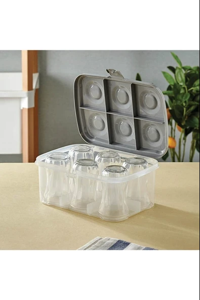 Bardak Taşıma Kutusu Şeffaf - 6 Bardak Kapasiteli Piknik Kutusu (5314) - 3
