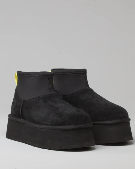 Donna Streç İçi Kürklü Kadın Siyah Bot - Resim 3