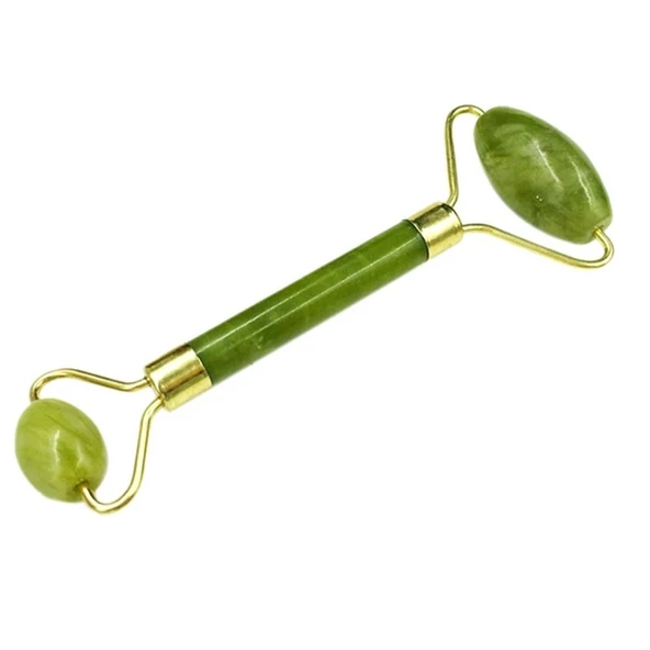 Özel Süngerli Kutusunda Kırılmaz Çift Taraflı 2li Cilt Yüz Masaj Aleti Jade Roller Yeşim Taşı (5314) - 3