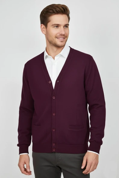 Erkek Spor Selanik Düğmeli Hırka Regular Kalıp BGL-ST04873 - Resim 9