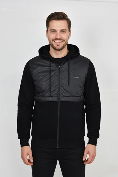 Erkek Kapitone Modelli 3 İplik Kapüşonlu Sweatshirt BGL-ST04865 ürün görseli