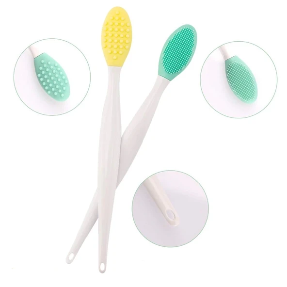 2 Adet Dudak Fırçası Peeling Etkili Gözenek Siyah Nokta Temizleyici Akne Giderici Çift Yönlü Fırça (5314) - 4