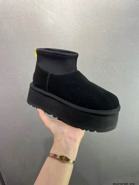 Donna Streç İçi Kürklü Kadın Siyah Bot - Resim 2