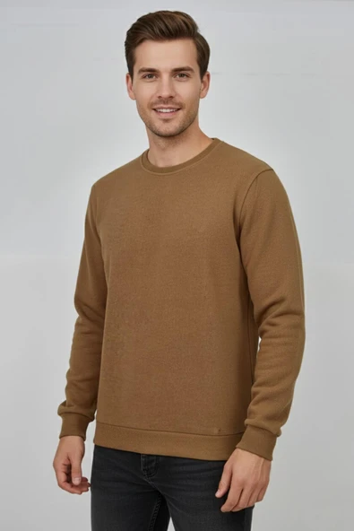 Erkek Sıfır Yaka Selanik Sweatshirt Regular Kalıp BGL-ST04870 - Resim 2