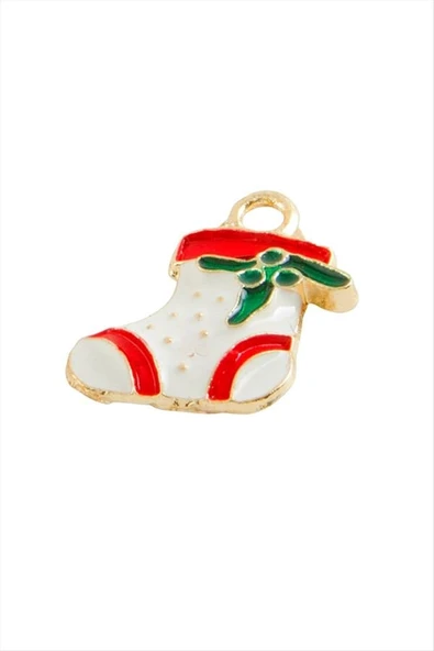 Çorap Yılbaşı Mineli Kolye Ucu 1 Adet - 2