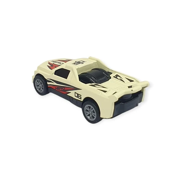 Çek Bırak Metal Küçük Arabalar 8 cm - SH40031 - Bej - Resim 3