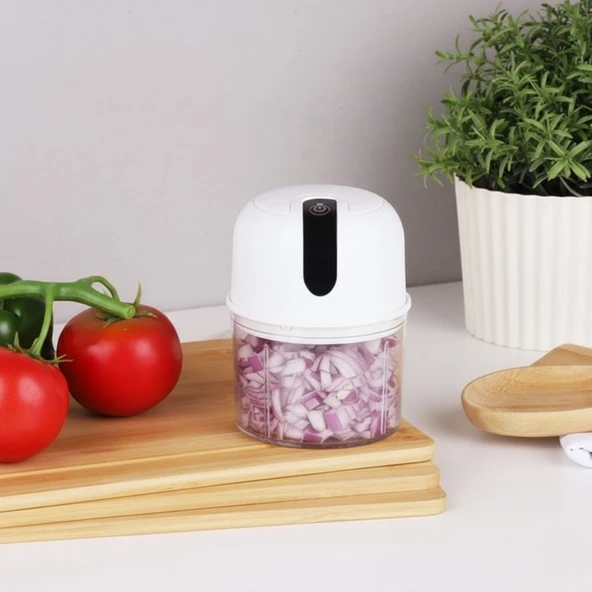 BUFFER® 280ml Şarjlı Taşınabilir,Pratik,Kolay Temizlenebilen Hızlı Sessiz Kablosuz USB ile Şarj Olabilen Mini Mutfak Doğrayıcısı ürün görseli