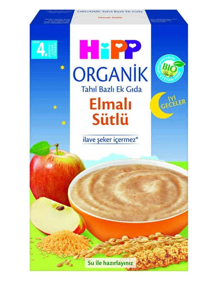 Hipp Organik İyi Geceler Elmalı Sütlü Tahıl Bazlı Ek Gıda 250 Gr ürün görseli