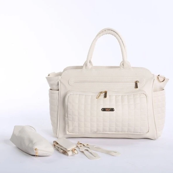 M&Y Juno Deri Anne Bebek Bakım Çantası 7281 Krem ürün görseli 1