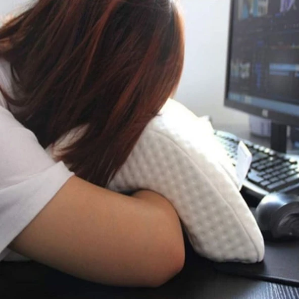 BUFFER® % 100 Visco Kavisli Ortopedik Yıkanabilir Kumaş Kılıflı Bel Boyun Bacak Ağrıları İçin Yastık - Resim 5