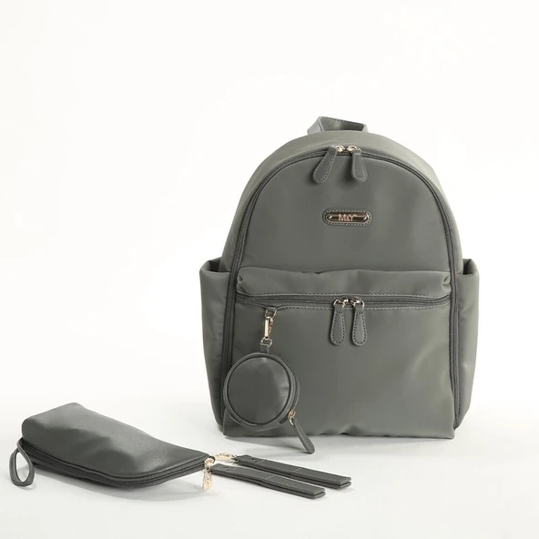 M&Y Diamond Anne Bebek Bakım Sırt Çantası 7345 Gri ürün görseli 1