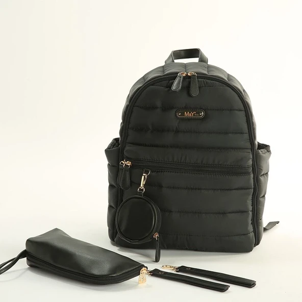 M&Y Puff Anne Bebek Bakım Sırt Çantası 7335 Siyah ürün görseli 1