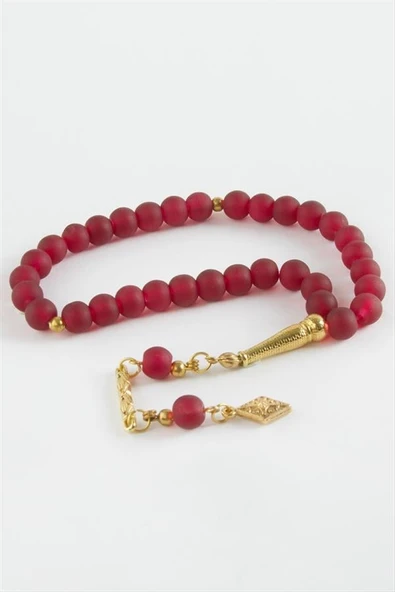 Yuvarlak Cam Taş Tesbih 8 mm