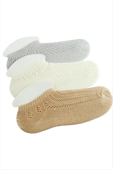 Dantel Yünlü Kısa Çorap - 2