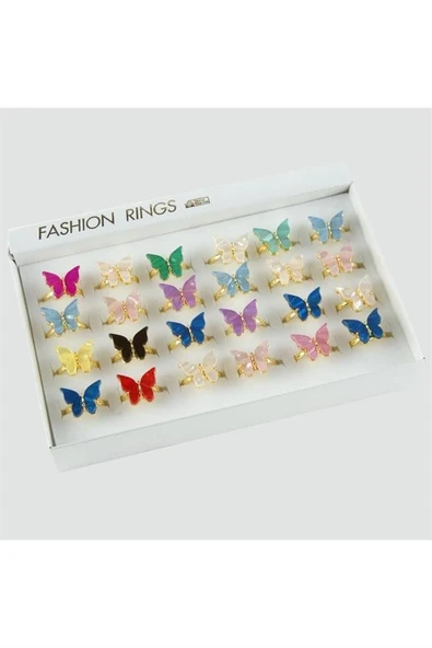 Kelebek Figürlü Polyester Yüzük 1 Adet - 3