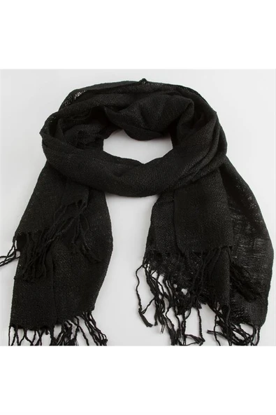 Siyah Renkli Keten Şal 50*165