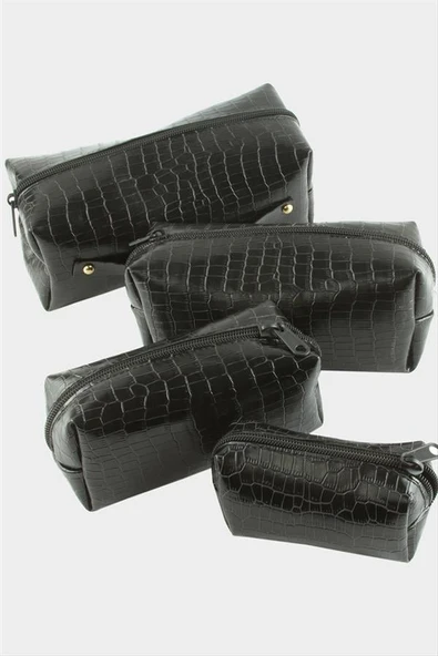 4 Adet El Tutmalı Makyaj Çantası - 2