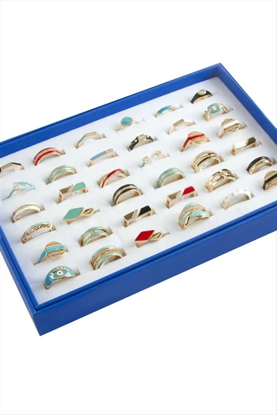 Xuping Karışık Mineli Lüks Çelik Yüzük - 2