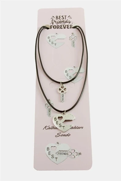 Kalp Anahtar Arkadaşlık Kolyeleri (Çift Kolye)