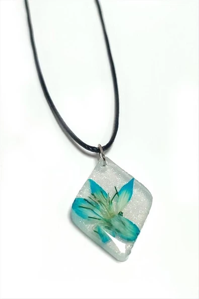 Tesbih Çiçeği Baklava Dilimli Epoksi Kolye