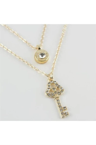 Anahtar Figürlü Yeni Sezon İkili Kolye