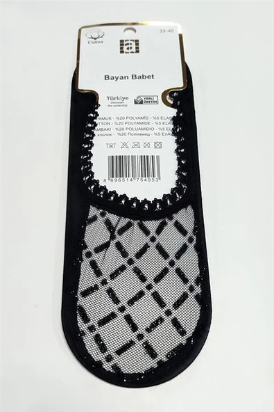Çarpı Dantel Babet Çorap