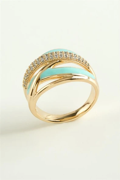 Xuping Karışık Mineli Lüks Çelik Yüzük - 3